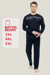 MOD Men Big Size Button Placket Pajama Set